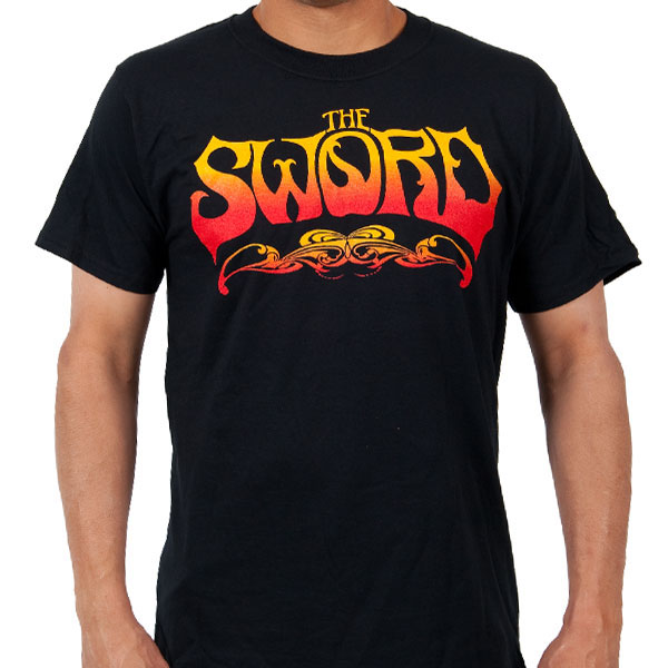 Sword- Fire Logo on a black shirt