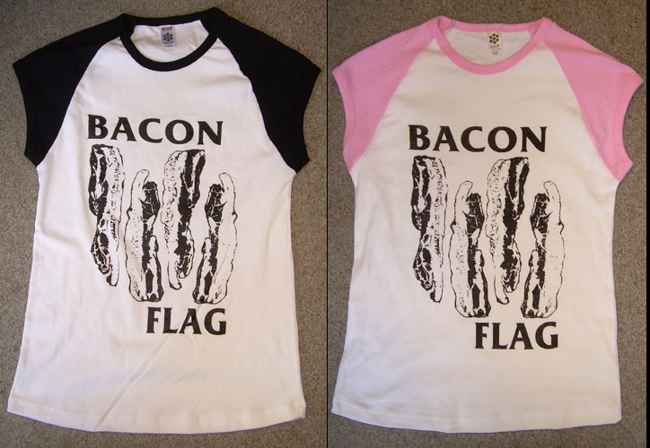 Bacon Flag on a girls cap sleeve shirt (Sale price!)