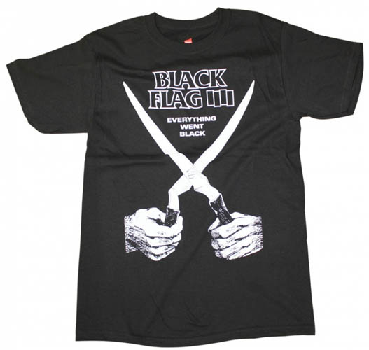 Black Flag- Everything Went Black on a black shirt