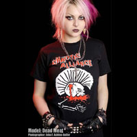 Chaotic Alliance- Mohawk Skull on a black YOUTH sized shirt