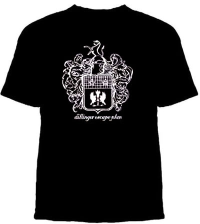 Dillinger Escape Plan- Crest on a black YOUTH SIZED shirt (Sale price!)