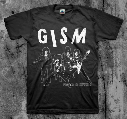 GISM- Punks Is Hippies on a black shirt