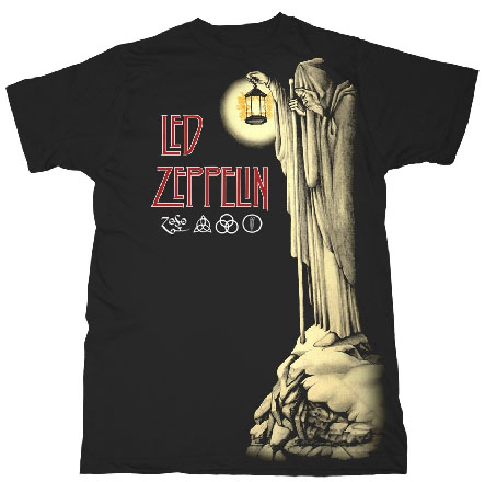 Led Zeppelin- Hermit on a black ringspun cotton shirt