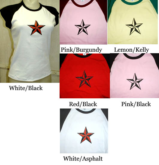 Nautical Star on a capped sleeve baby doll (Various color choices!) (one size) (Sale price!)