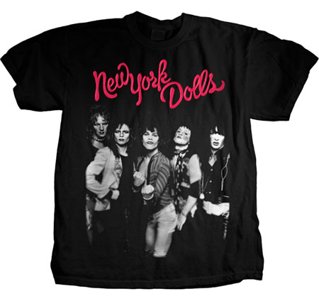New York Dolls- Band Pic on a black ringspun cotton shirt