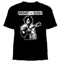 Resist And Exist- Guitar on a black shirt (Sale price!)