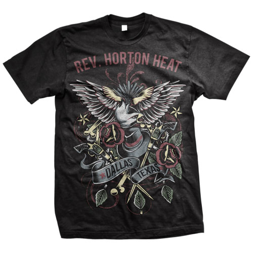 Reverend Horton Heat- Eagle Americana on a black shirt
