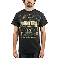 Pantera- 101 Proof on a black ringspun cotton shirt