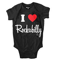 I Heart Rockabilly on a black onesie by Cartel Ink (Sale price!)